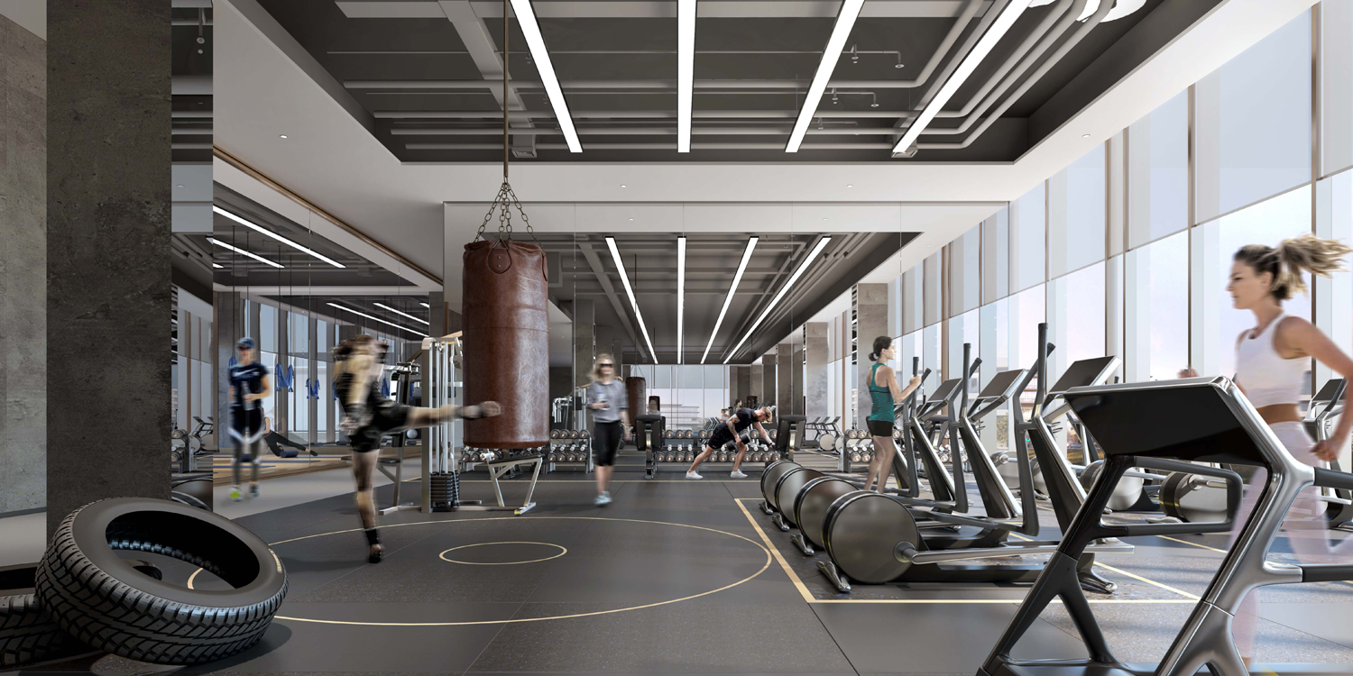 巢湖槐林漁具有限公司4000平方辦公樓內(nèi)部員工娛樂(lè)室裝修案例(圖1) 健身房.jpg